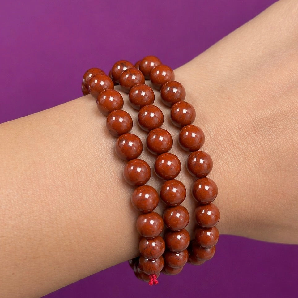 Red Jasper Beaded Bracelet 8mm – Grounding Strength & Stability