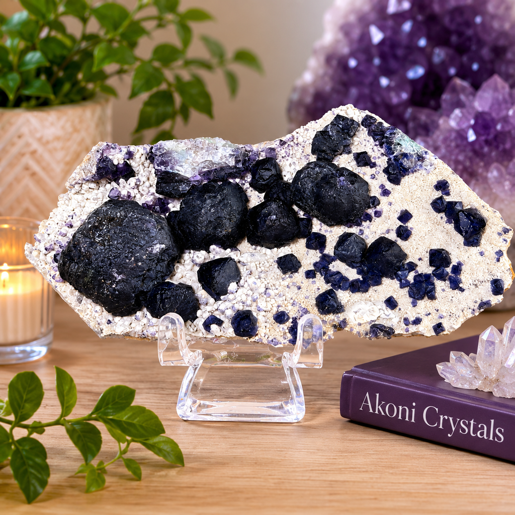 Blueberry Fluorite Specimen from Huanggangliang Mine, Inner Mongolia