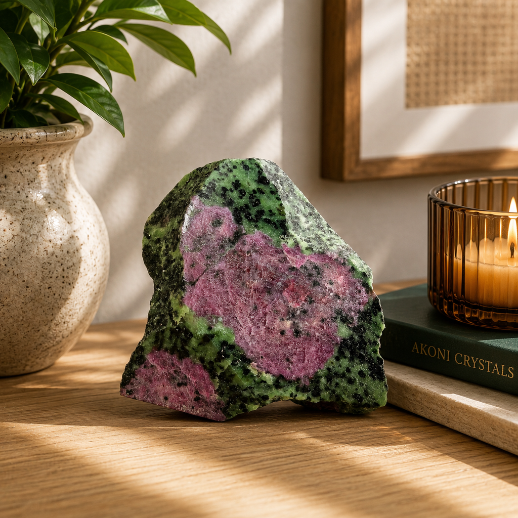 Ruby Zoisite Semi-Polished UV Reactive Specimen