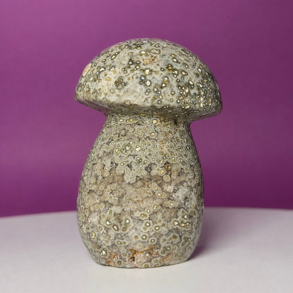 7th Vein Ocean Jasper Mushroom Carving | Madagascar