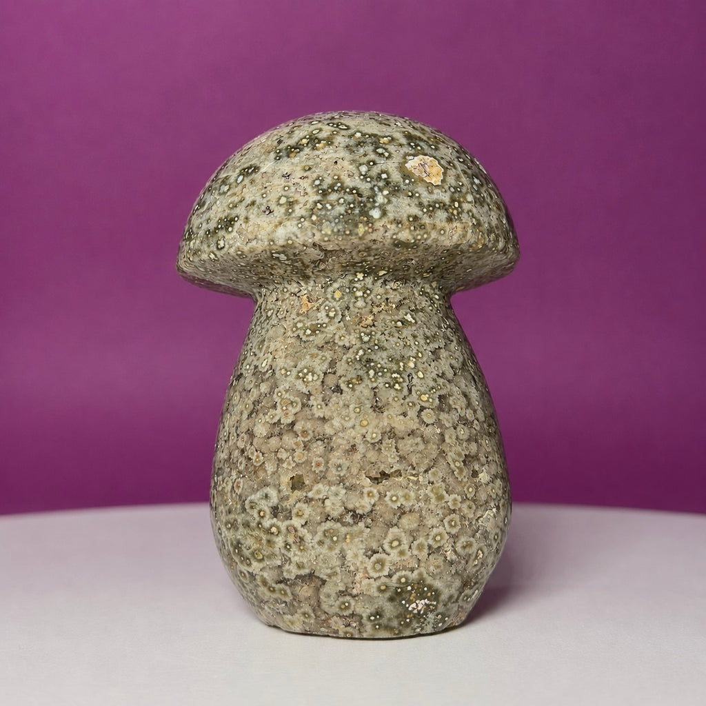 7th Vein Ocean Jasper Mushroom Carving | Madagascar