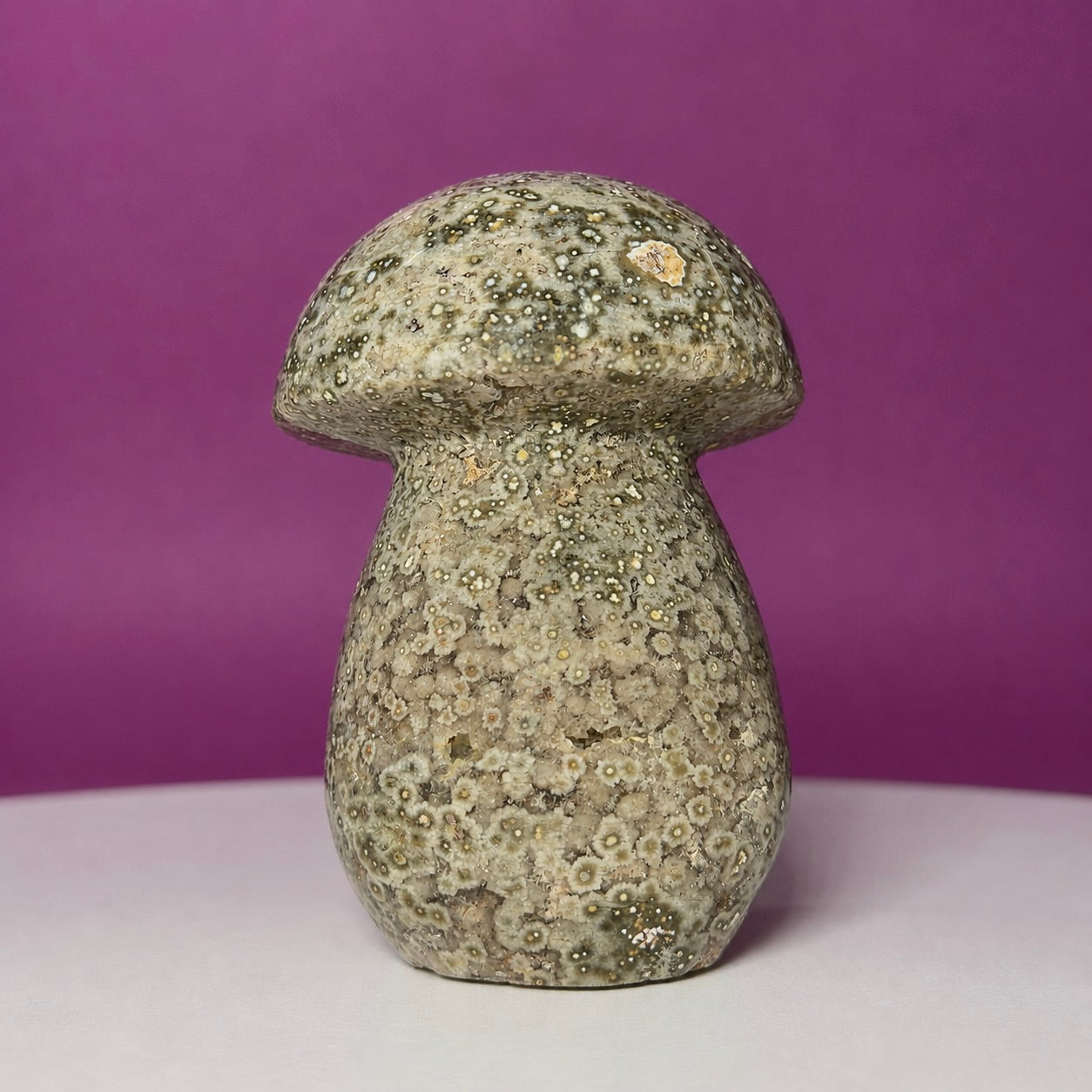 7th Vein Ocean Jasper Mushroom Carving | Madagascar