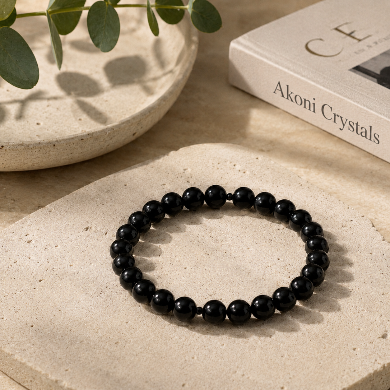 Black Tourmaline 8mm Bracelet | Grounding Crystal Jewelry