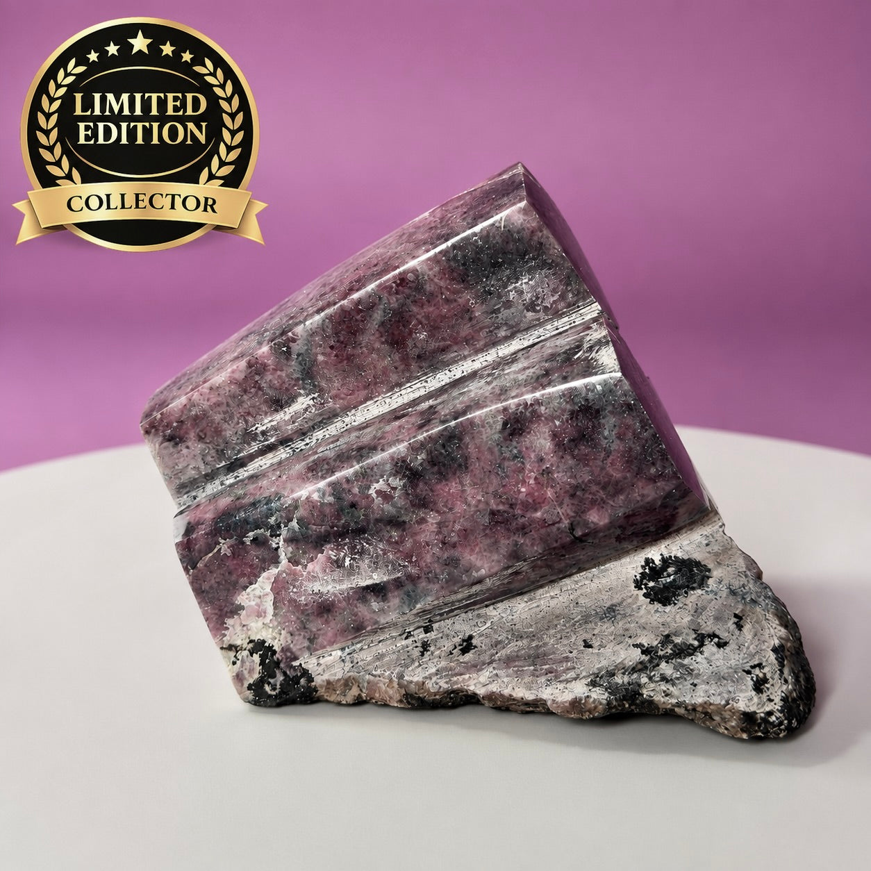 Rhodonite with Double Beryl Crystal Specimen | Brazil Collector Display