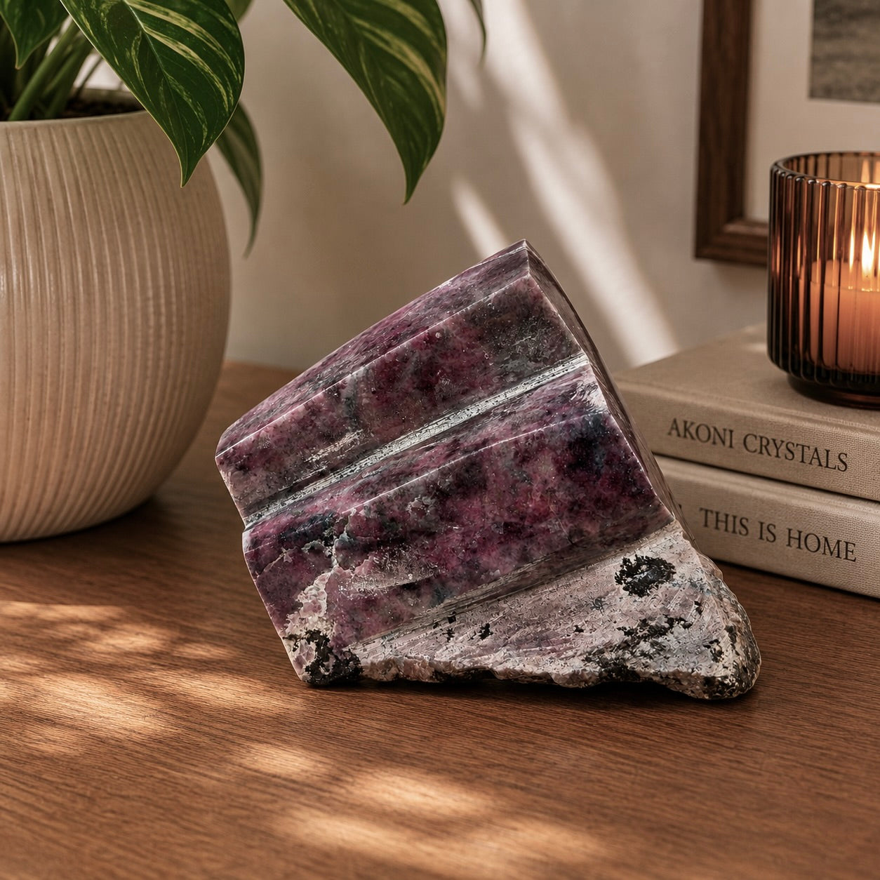 Rhodonite with Double Beryl Crystal Specimen | Brazil Collector Display