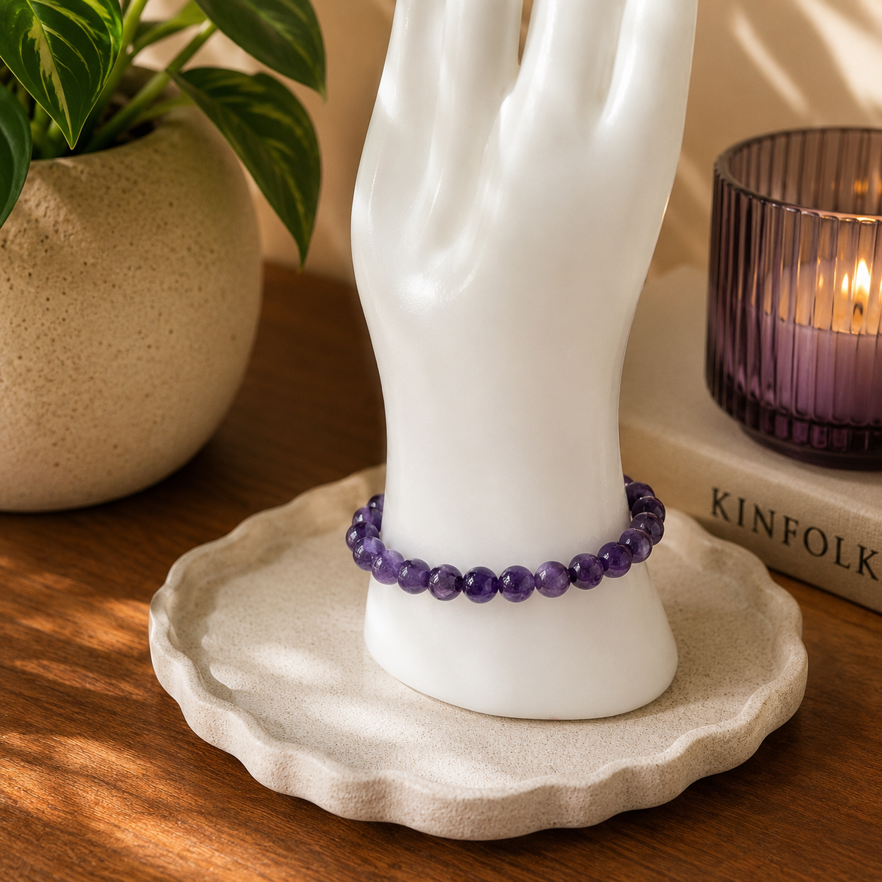 Charoite Bracelet | Russian Purple Gemstone Bracelet | 7mm Crystal Jewelry