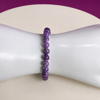 Charoite Bracelet | Russian Purple Gemstone Bracelet | 7mm Crystal Jewelry