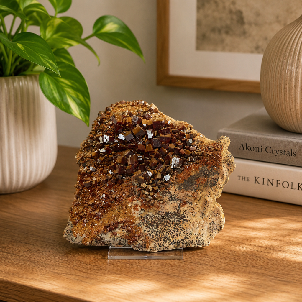 Vanadinite Cluster Stone (Arizona), Large 3.5 Pound Mineral Specimen