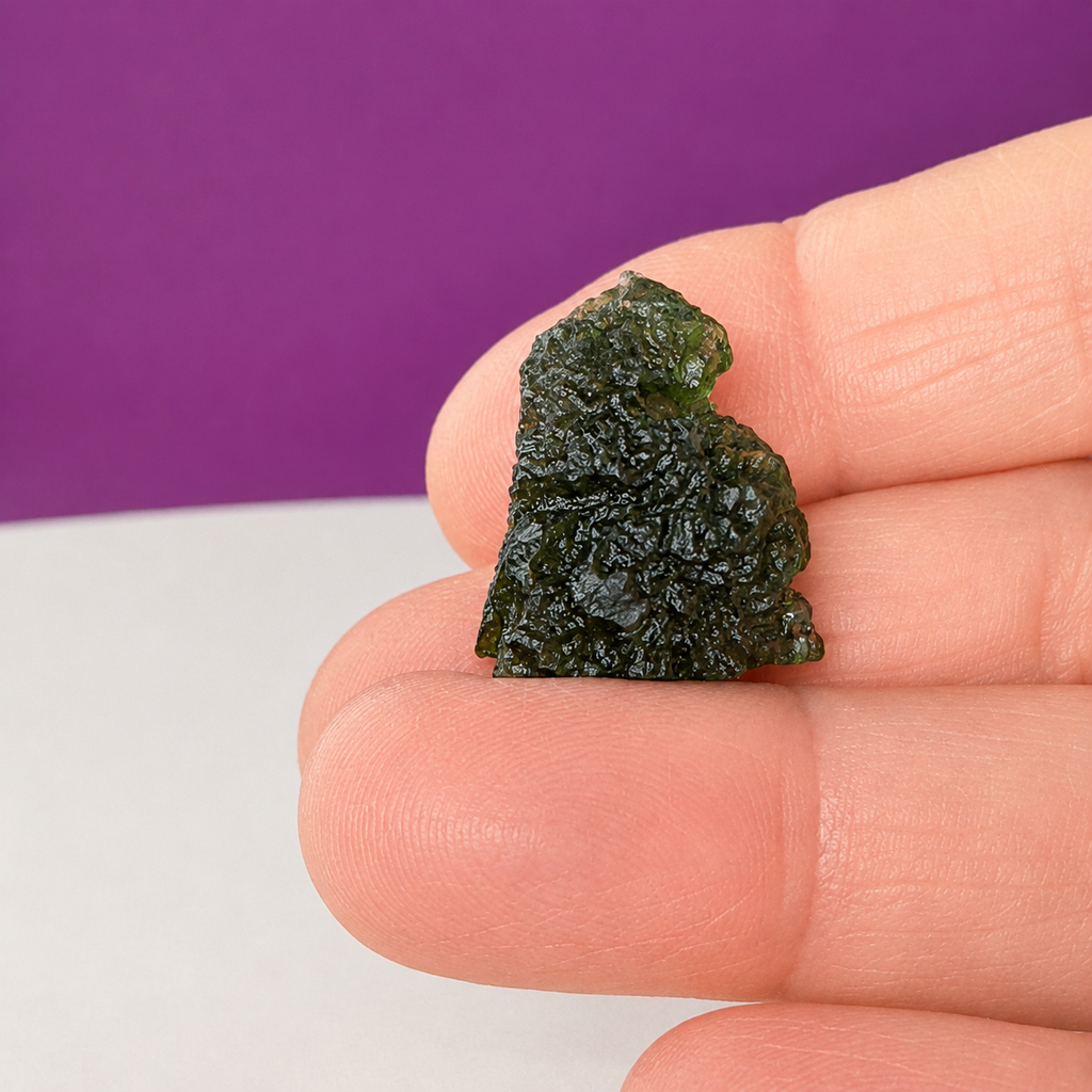 Moldavite Specimen (Chlum, Czech Republic) (Includes Display Box)