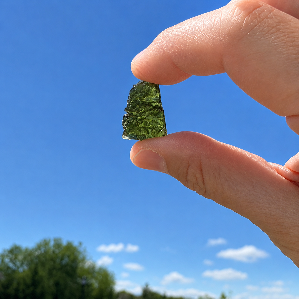 Moldavite Specimen (Chlum, Czech Republic) (Includes Display Box)