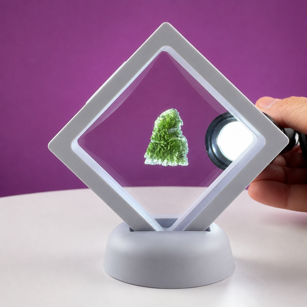 Moldavite Specimen (Chlum, Czech Republic) (Includes Display Box)