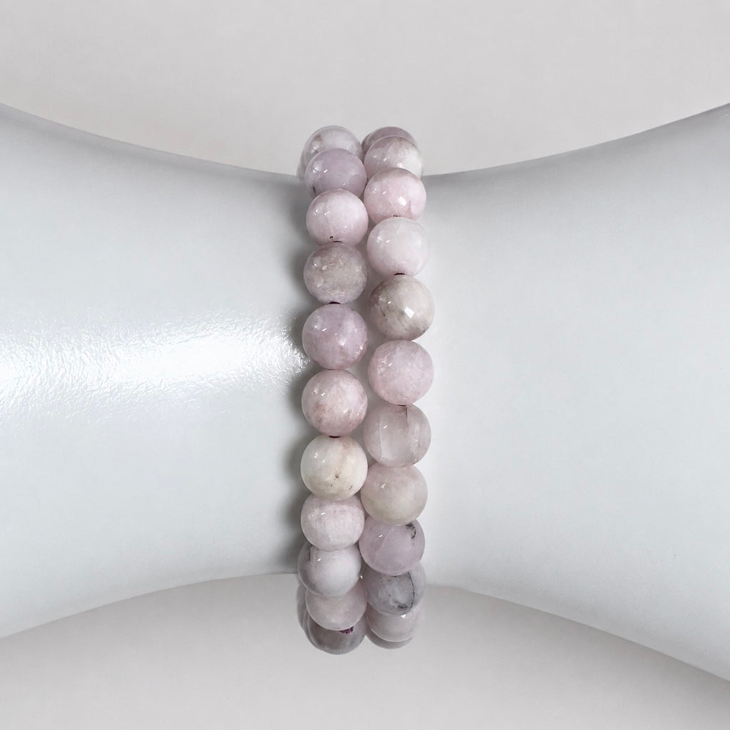 Kunzite Bracelet 6mm Natural Pink Gemstone Stretch Bracelet