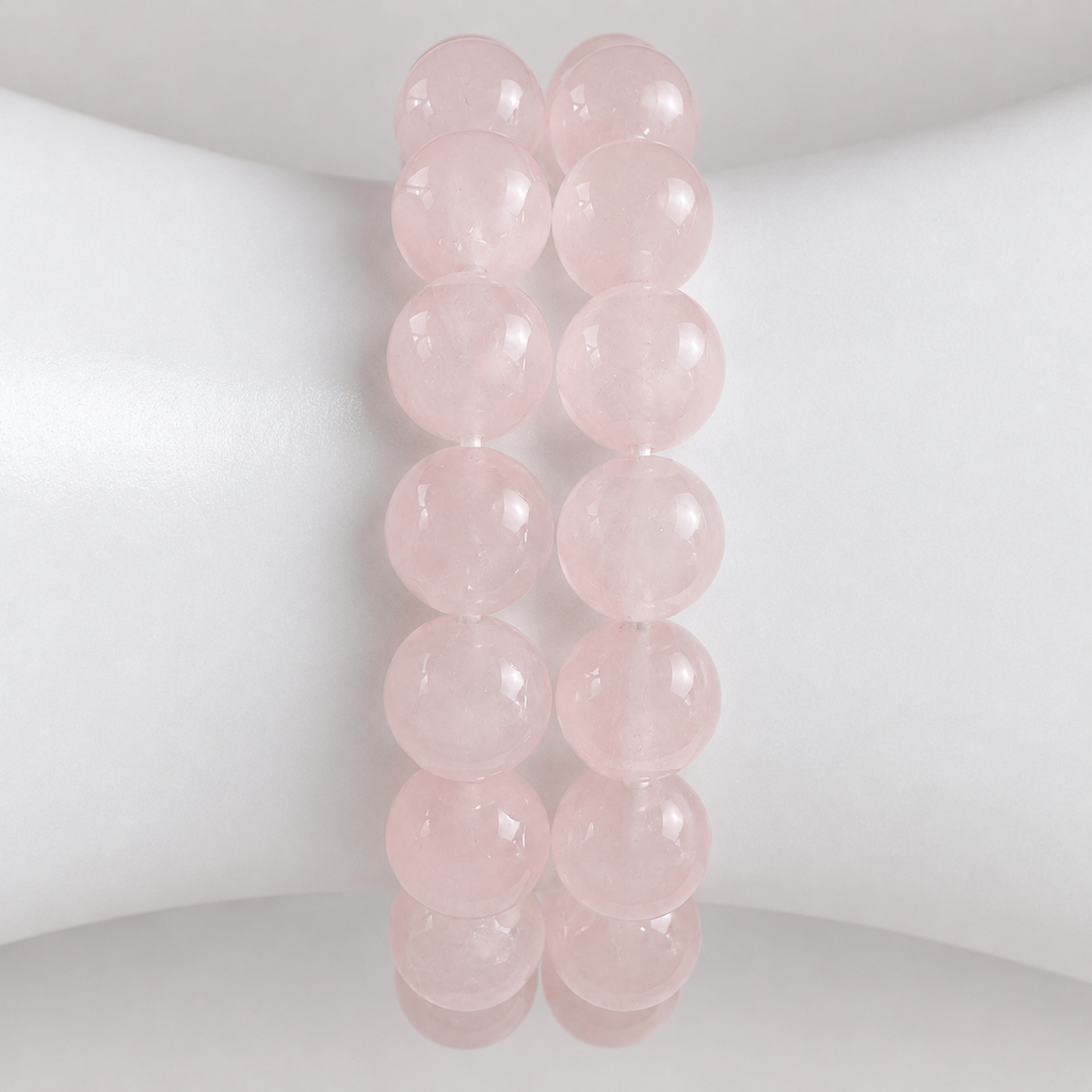 Rose Quartz Bracelet 10mm Beads, Natural Crystal Bracelet