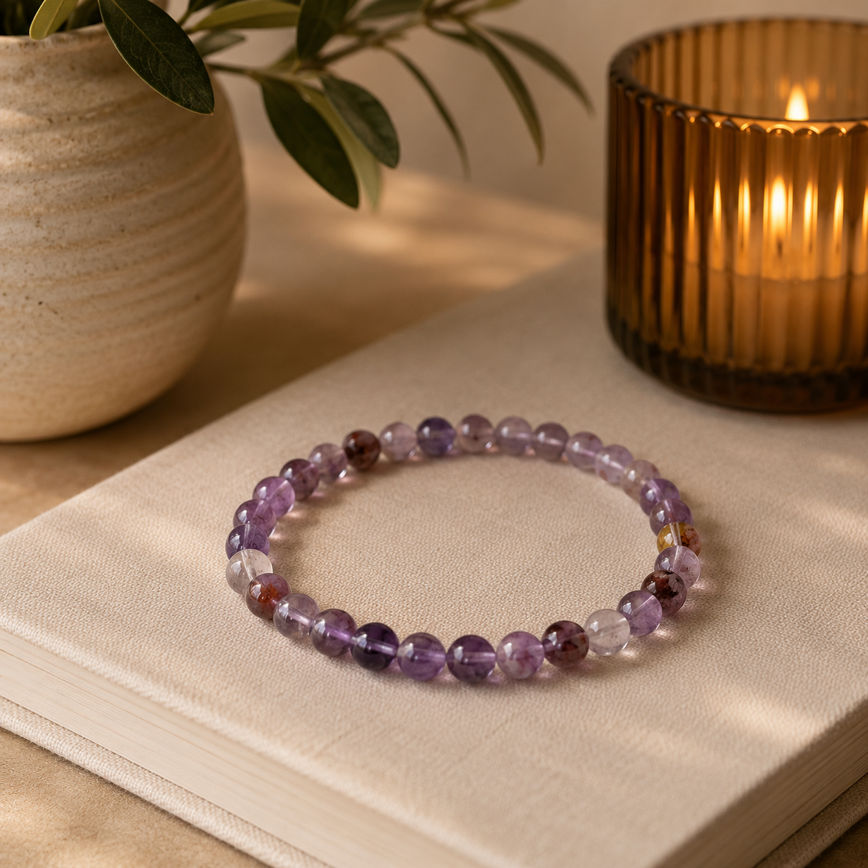 Super Seven Bracelet 6mm Natural Crystal Stretch Bracelet