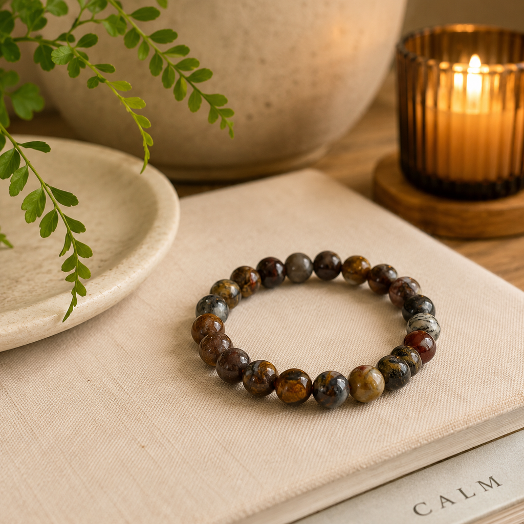 Pietersite 8mm Bracelet | Natural Storm Stone Crystal Beaded Bracelet