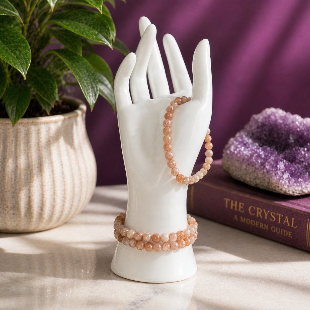 Natural Sunstone Bracelet – 6mm | Confidence, Joy & Energy Crystal Jewelry