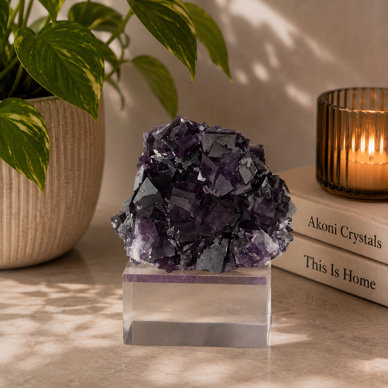 Purple Fluorite Cube Cluster from Anhui China Display Piece