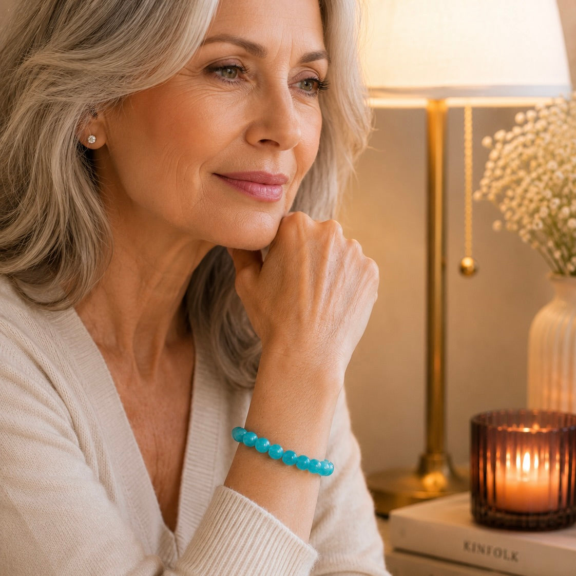 Amazonite Bracelet 10mm | Blue Green Crystal Jewelry | Calming & Communication Stone
