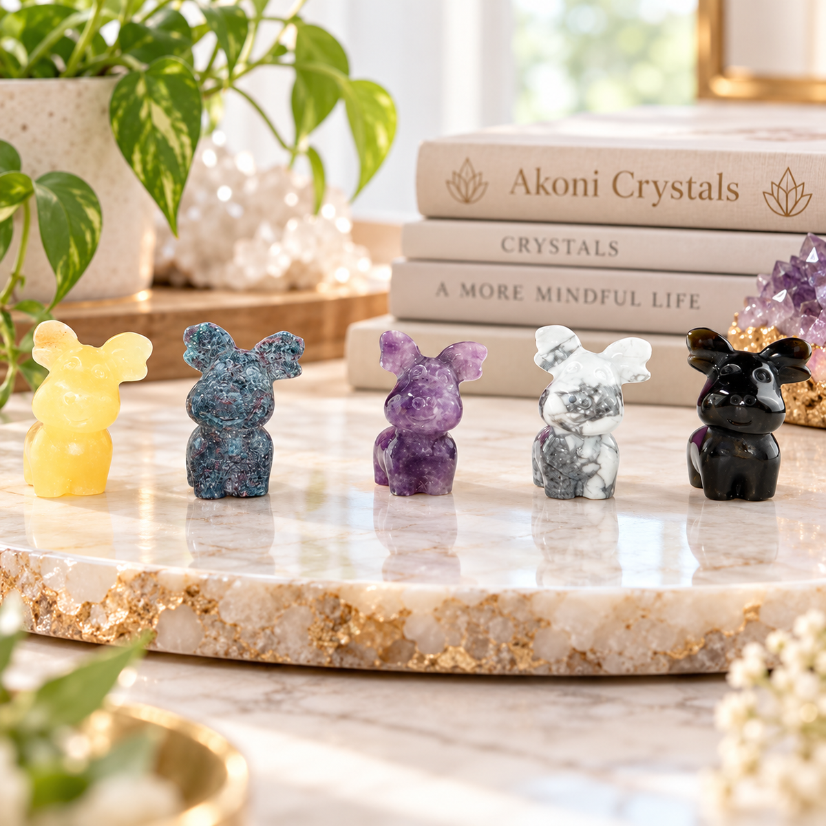 Mini Crystal Reindeer Carving – Choice of Stone