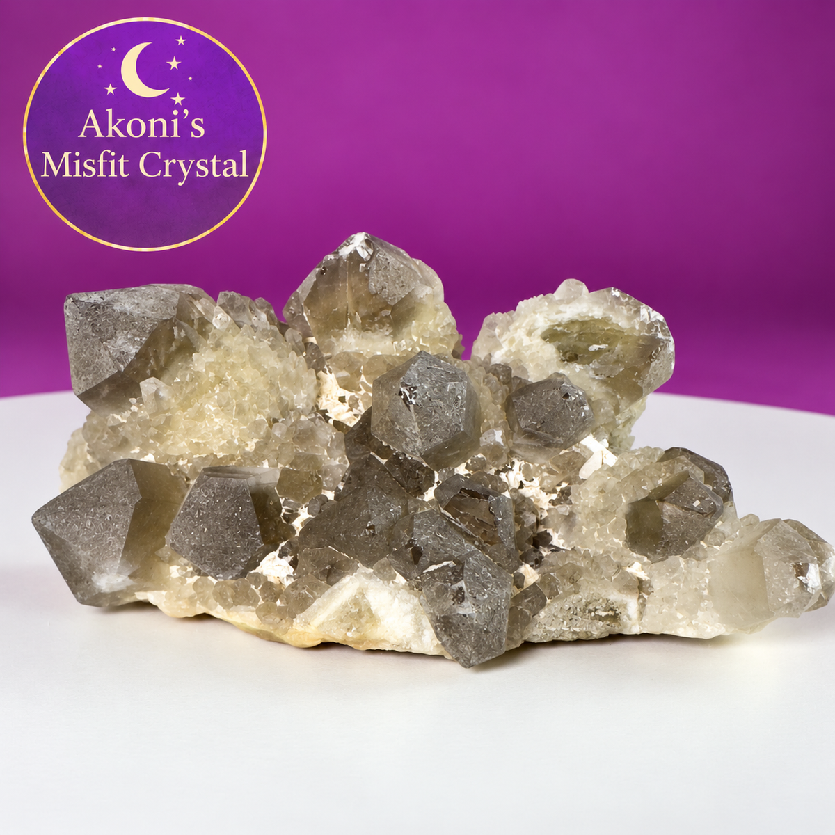 Pineapple Quartz Cluster – Natural Smoky Quartz Specimen