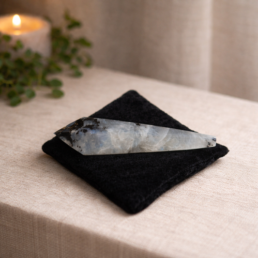 Rainbow Moonstone Scepter – Intuition & Spiritual Growth Crystal Tool