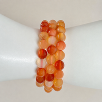 Carnelian Beaded Bracelet – 8mm Crystal Stretch Bracelet for Energy & Confidence