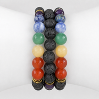Lava Chakra Bracelet | 8mm Crystal Beaded Bracelet for Balance & Grounding