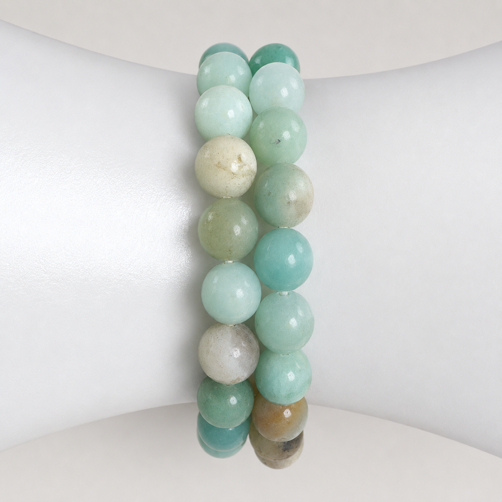 Caribbean Calcite Crystal Bracelet – 8mm Blue Green Beads