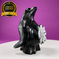 Chrysanthemum Stone Penguin Carving with Natural Flower Formation