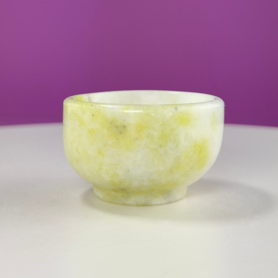 Mini Xiuyan Jade Offering Bowl | Hand Carved Jade Altar Bowl