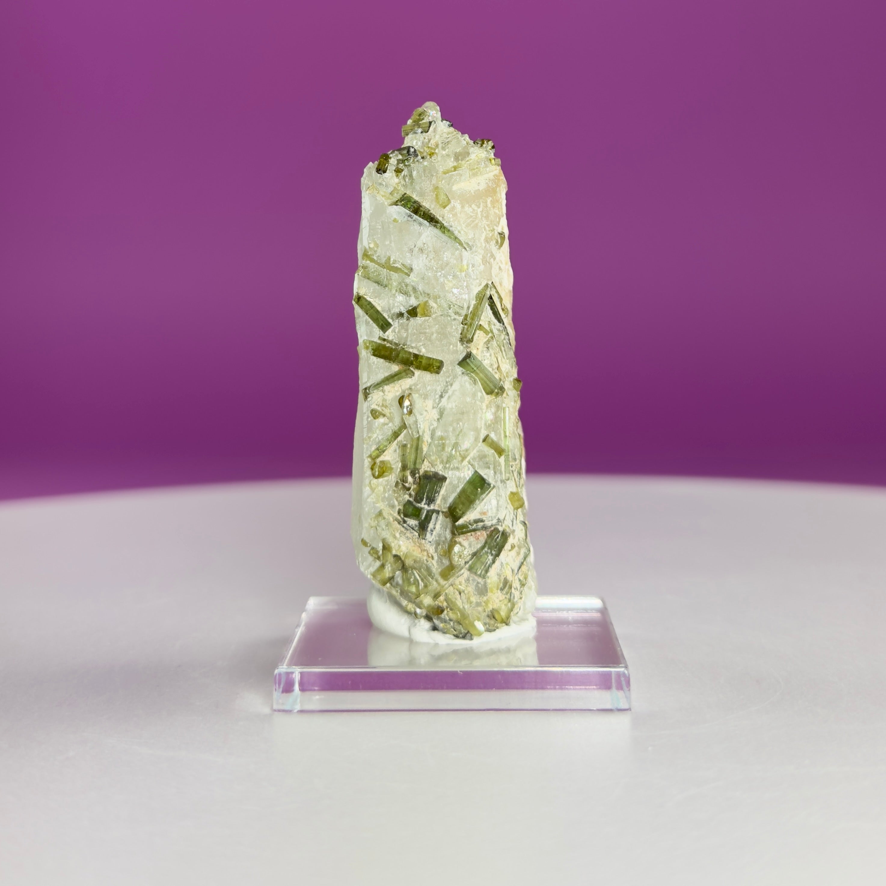 Green Tourmaline in Quartz | Tulga Mine Pakistan | Collector Mineral Specimen