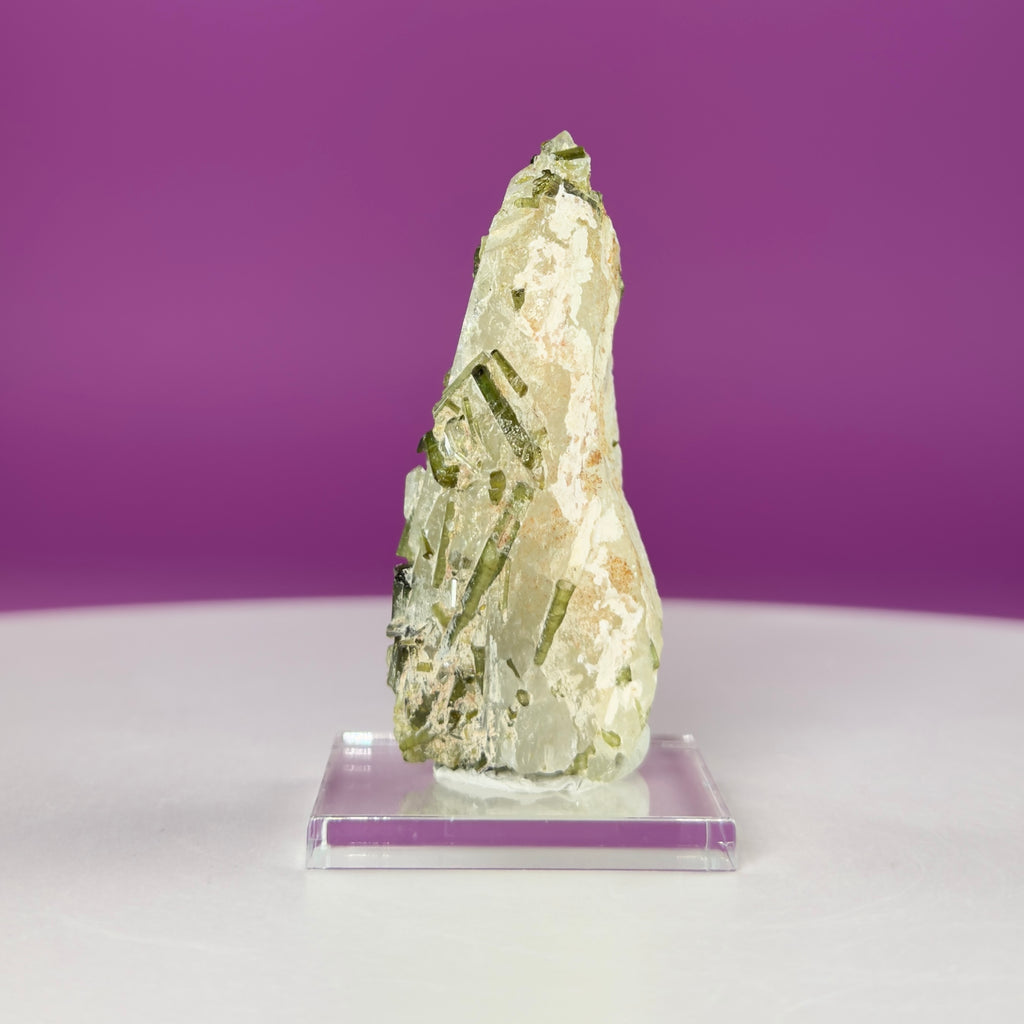 Green Tourmaline in Quartz | Tulga Mine Pakistan | Collector Mineral Specimen