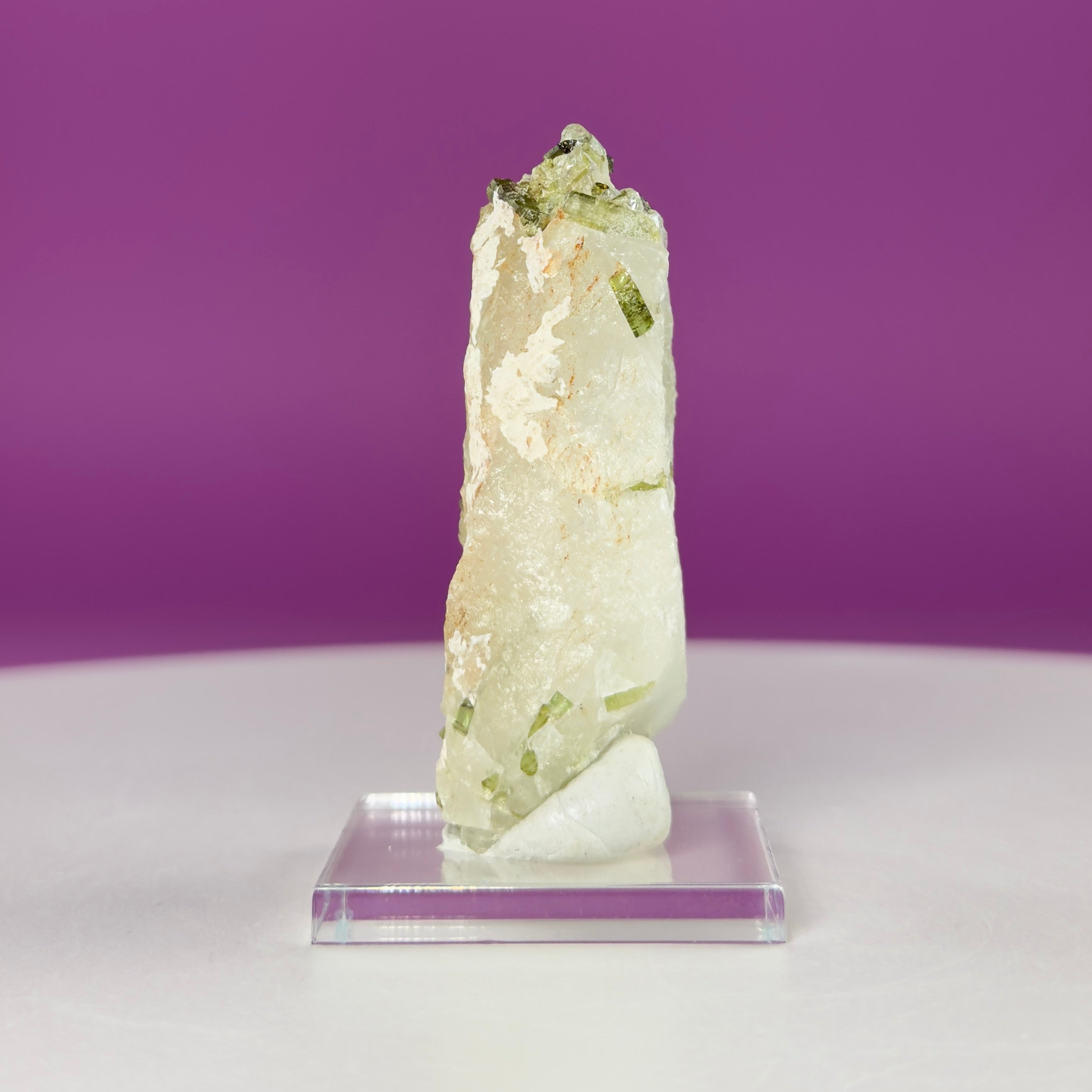 Green Tourmaline in Quartz | Tulga Mine Pakistan | Collector Mineral Specimen
