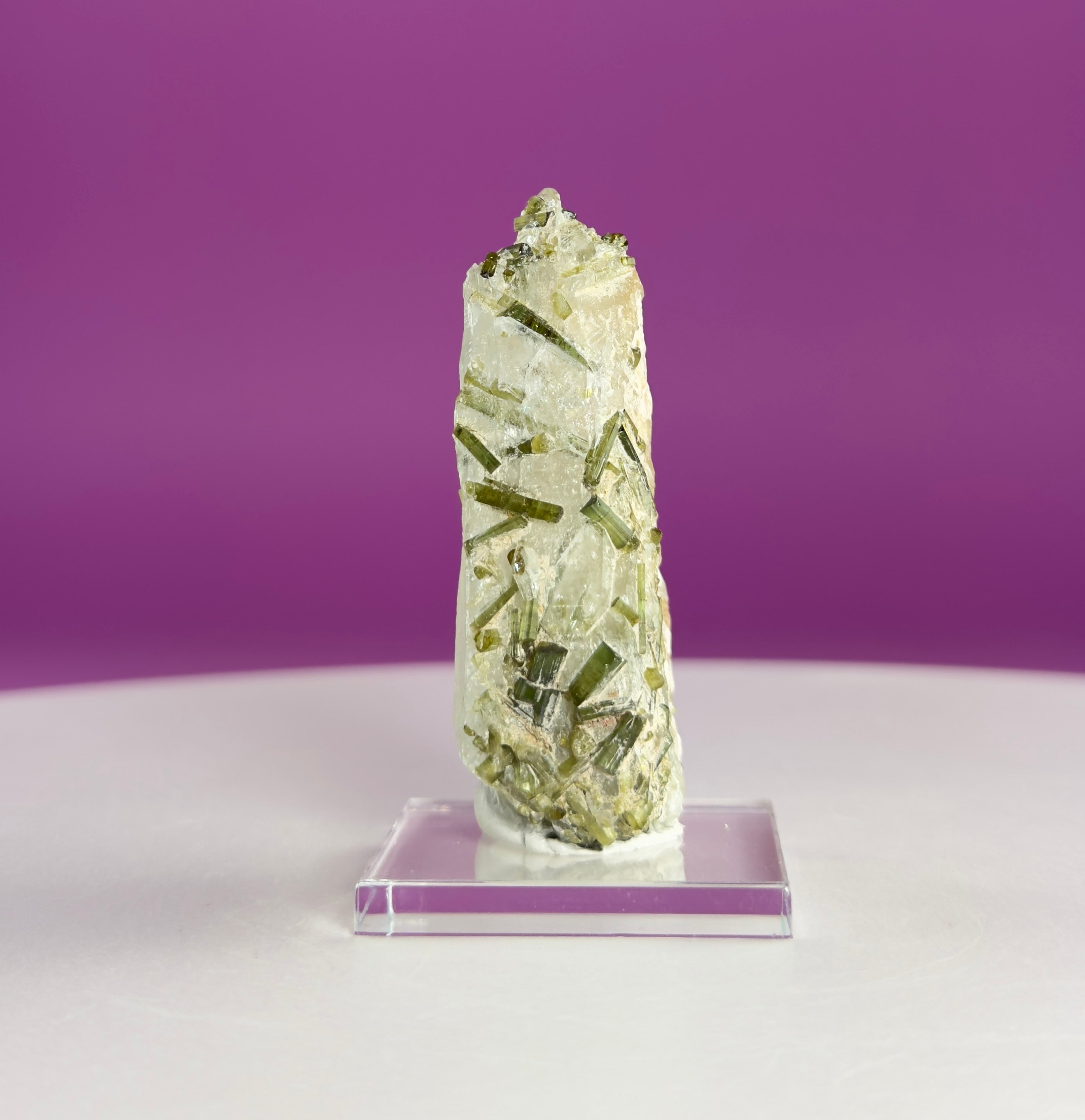 Green Tourmaline in Quartz | Tulga Mine Pakistan | Collector Mineral Specimen