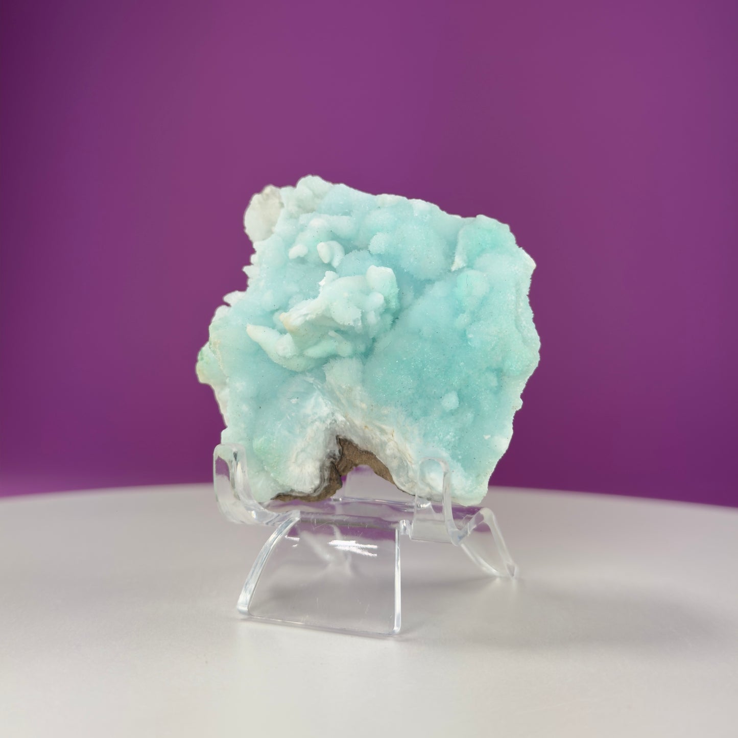 Blue Aragonite Specimen (Yunnan, China) (Includes Acrylic Stand)