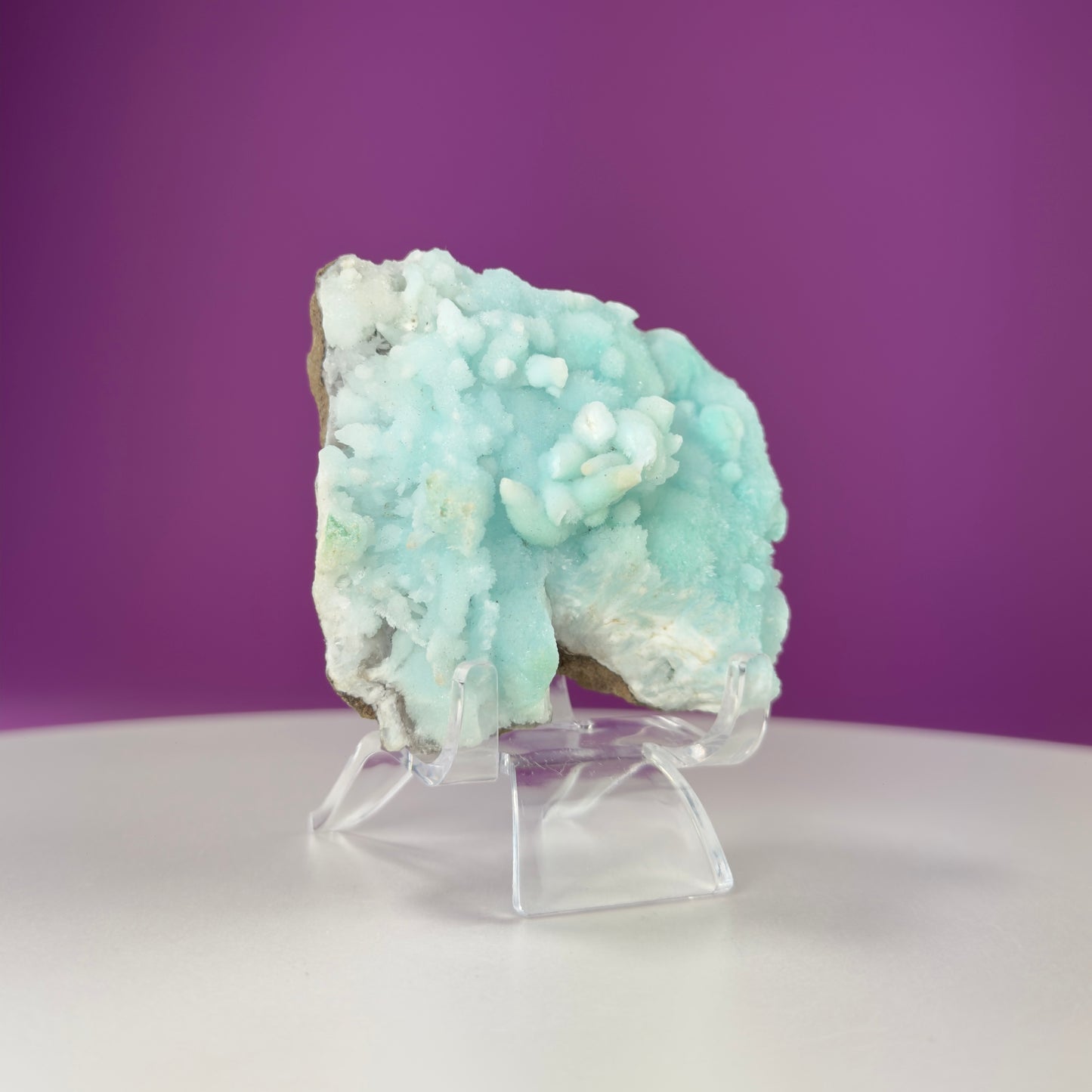 Blue Aragonite Specimen (Yunnan, China) (Includes Acrylic Stand)