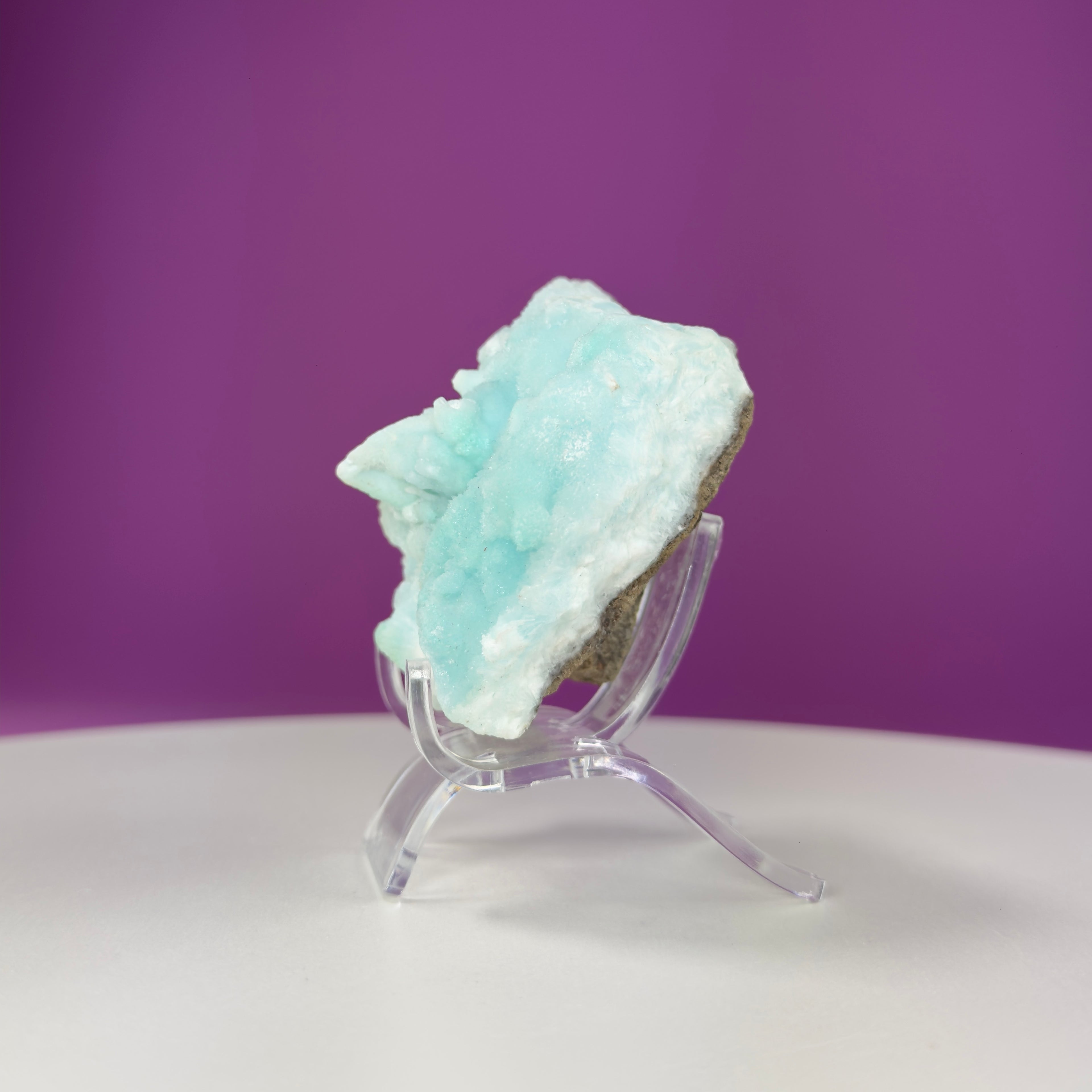 Blue Aragonite Specimen (Yunnan, China) (Includes Acrylic Stand)