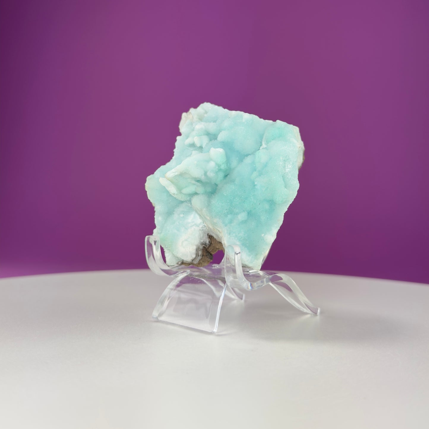 Blue Aragonite Specimen (Yunnan, China) (Includes Acrylic Stand)