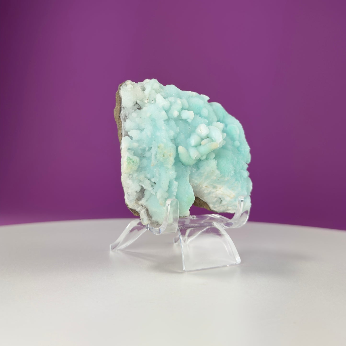 Blue Aragonite Specimen (Yunnan, China) (Includes Acrylic Stand)