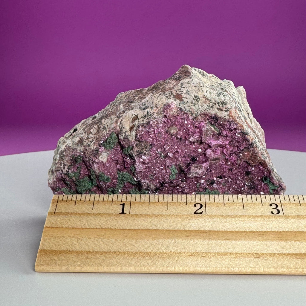 Cobalt Calcite with Malachite Specimen – Natural Pink Druzy Crystal Cluster