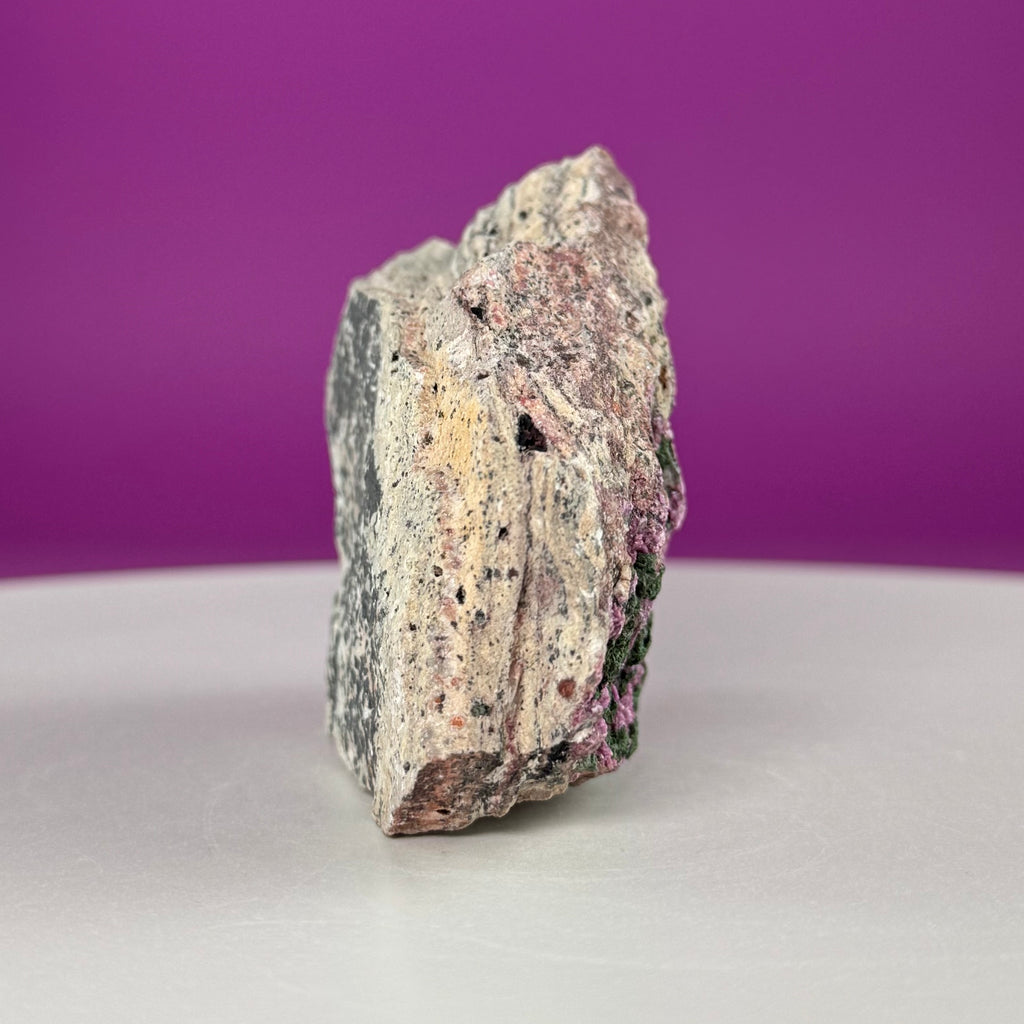 Cobalt Calcite with Malachite Specimen – Natural Pink Druzy Crystal Cluster
