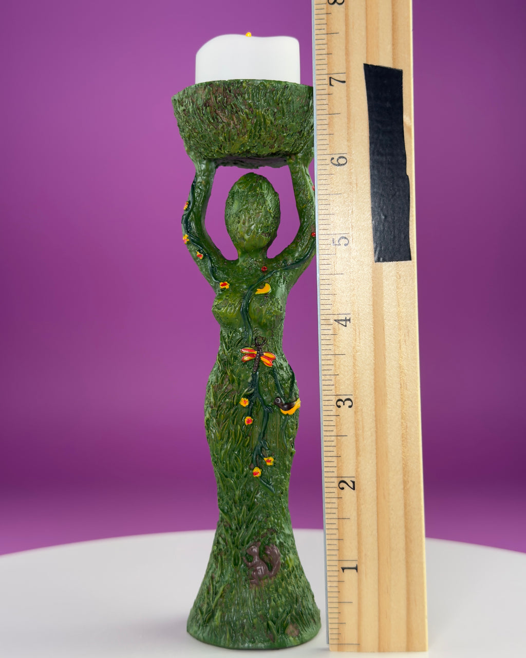 Earth Goddess Sphere Display Stand with LED Timer Tea Light