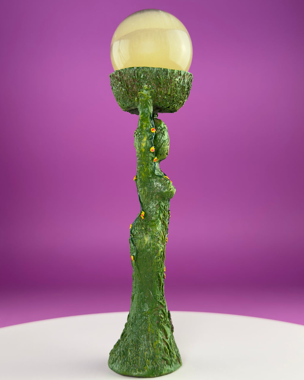 Earth Goddess Sphere Display Stand with LED Timer Tea Light