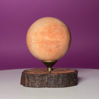 Peach Moonstone Sphere on Decorative Wood Stand