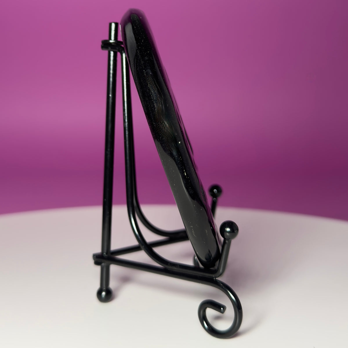 Gold Sheen Obsidian Hecate Moon Goddess Carving with Stand
