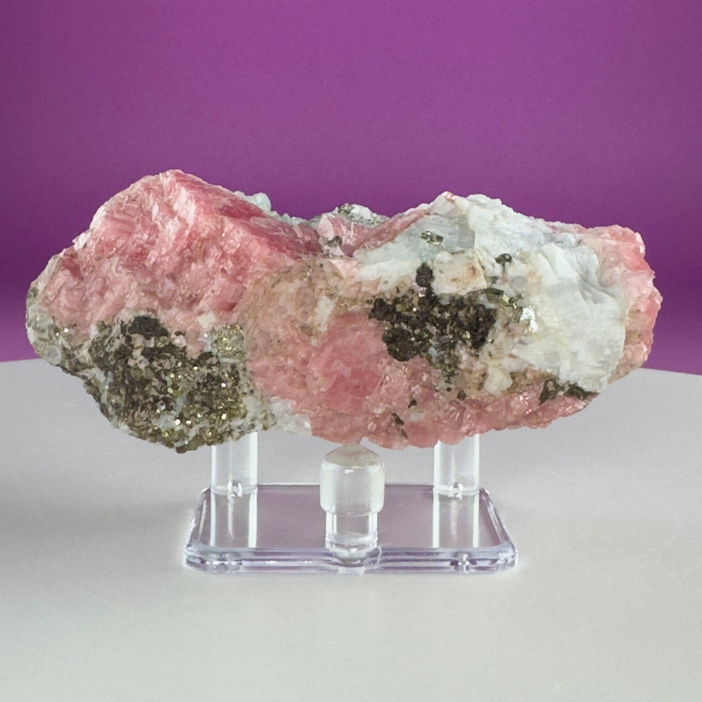 Rhodochrosite with Pyrite Specimen – Wutong Mine, China