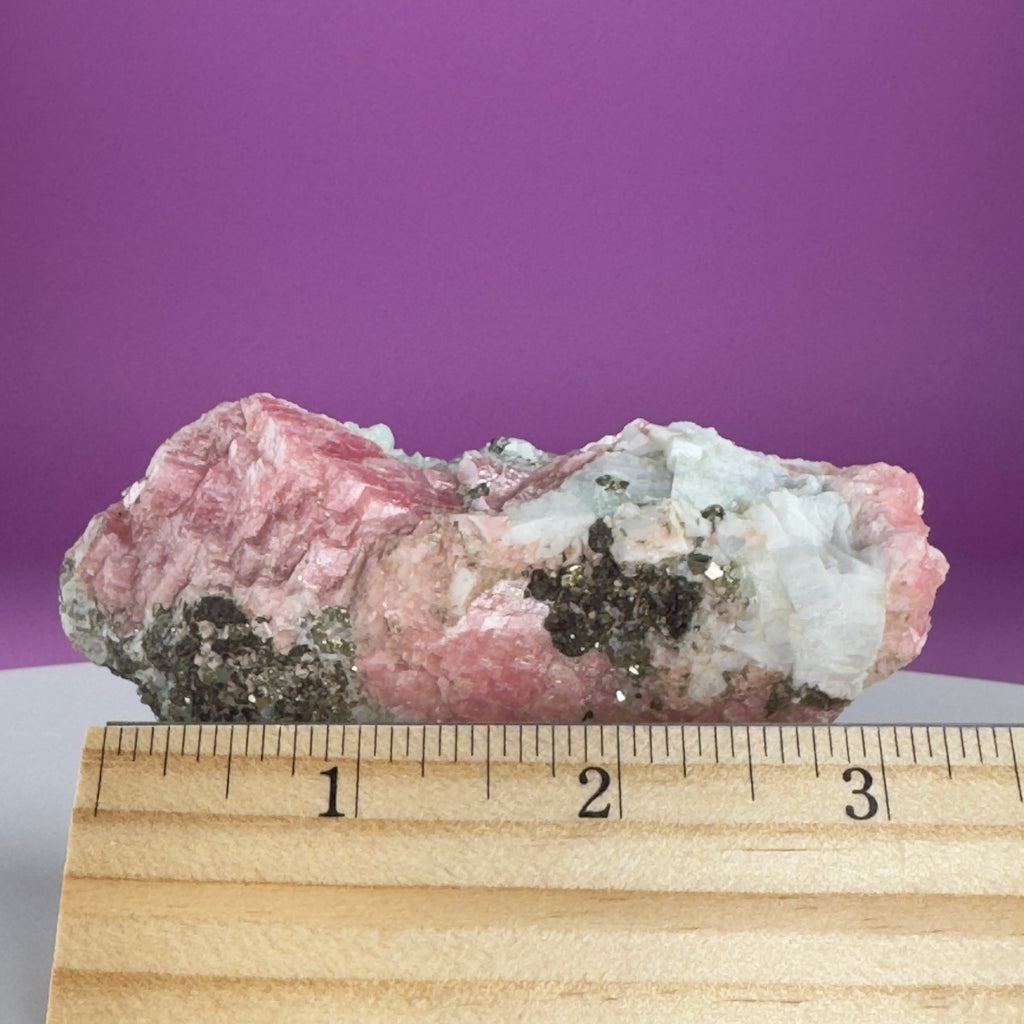 Rhodochrosite with Pyrite Specimen – Wutong Mine, China