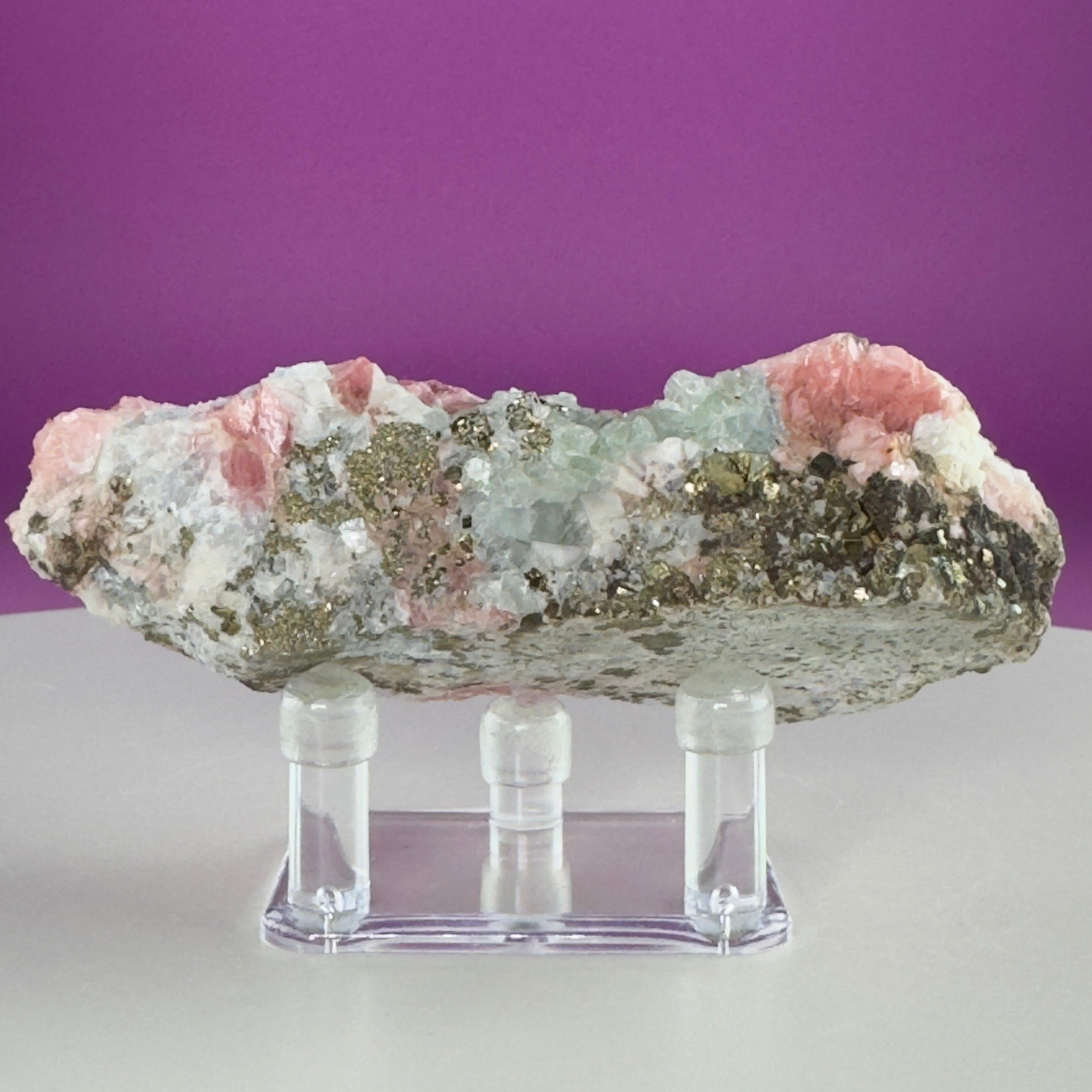 Rhodochrosite with Pyrite Specimen – Wutong Mine, China