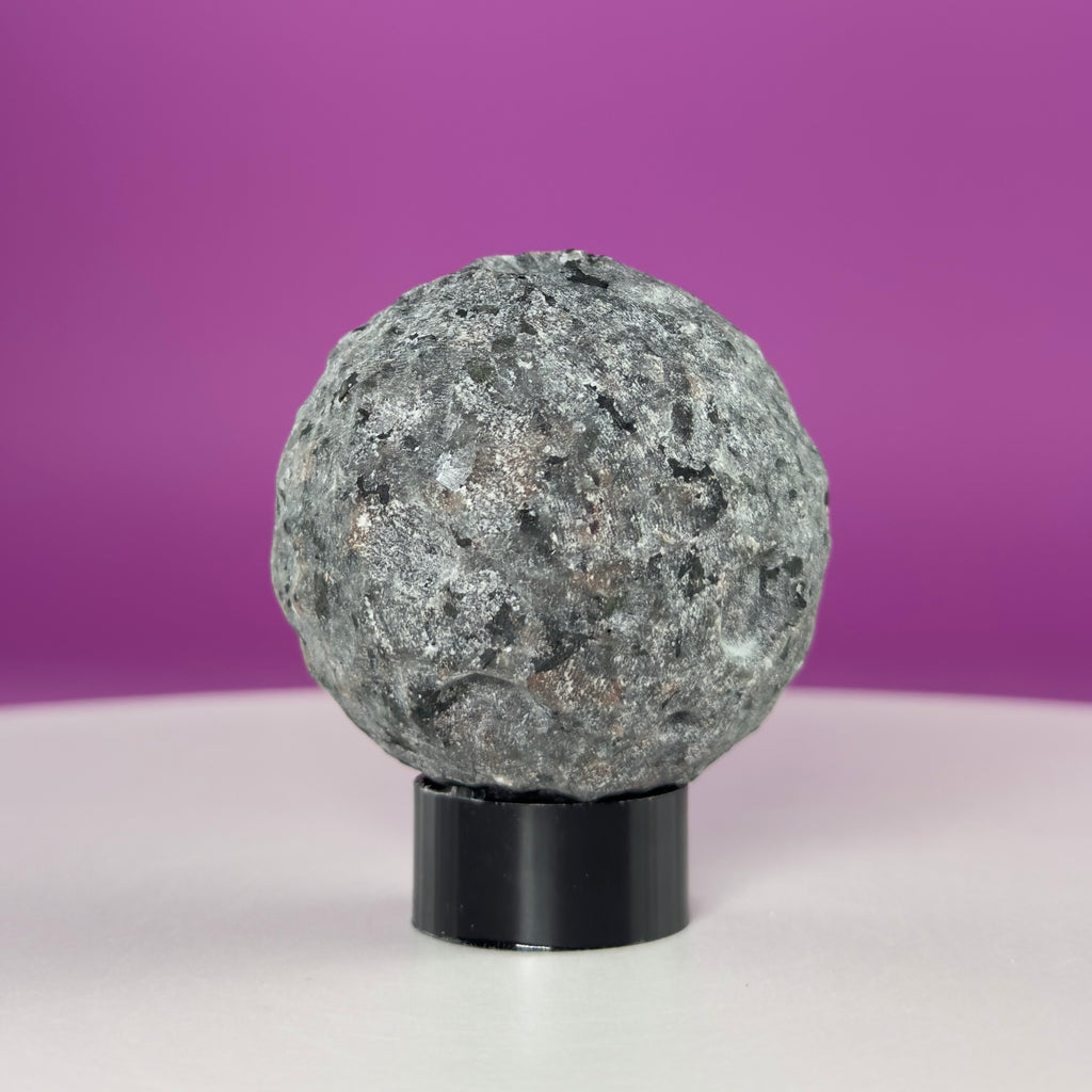 UV Reactive Yooperlite Moon Sphere with Stand