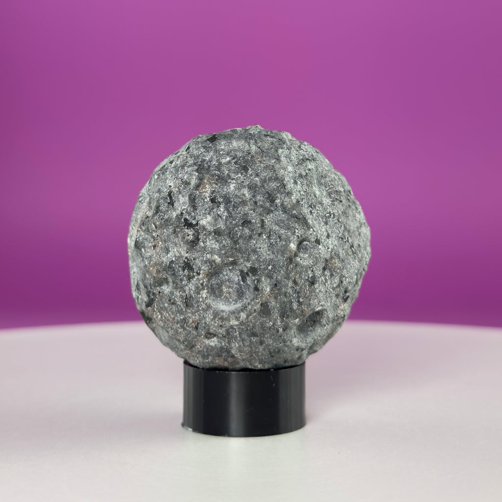 UV Reactive Yooperlite Moon Sphere with Stand
